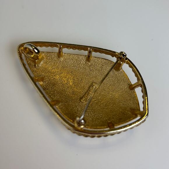 Vintage Sarah Coventry Gold Tone Brooch Pin Pendant 3" Length Fashion Jewelry - Picture 2 of 2